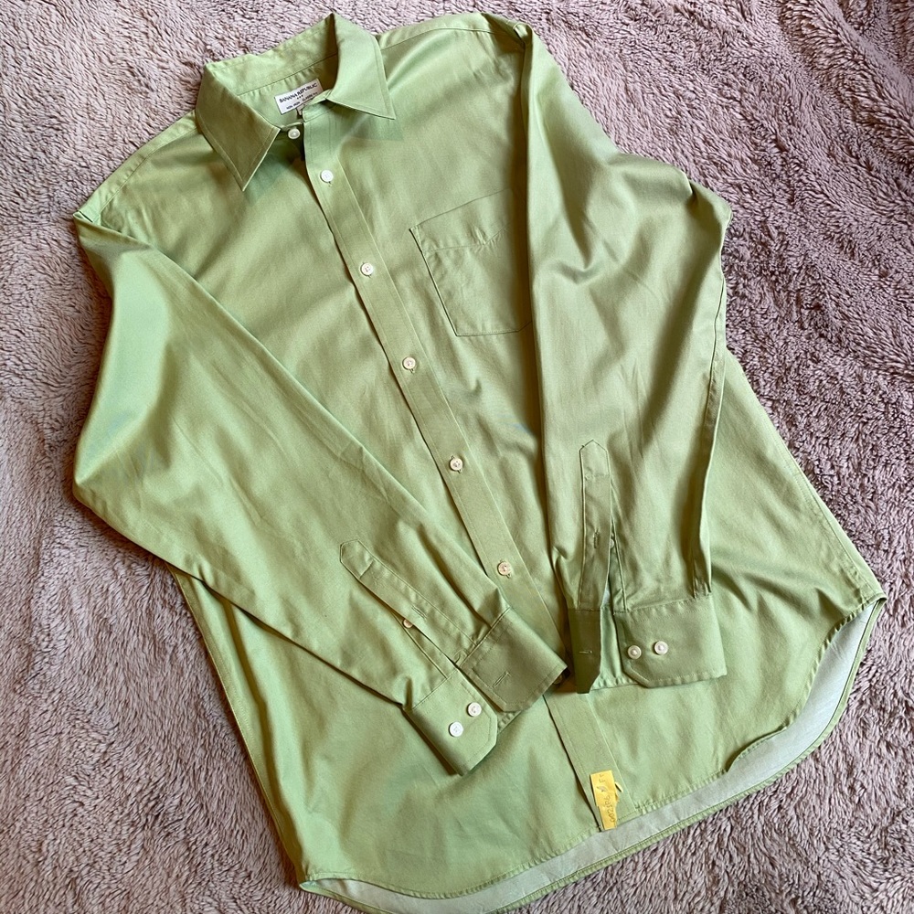 Banana Republic Green Long Sleeve Dress Shirt